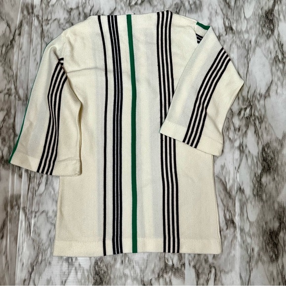 Vintage 1960 1970 Sears Acrylic Sweater Tunic Mini Dress Boat Neck Flair Sleeve - Picture 3 of 10